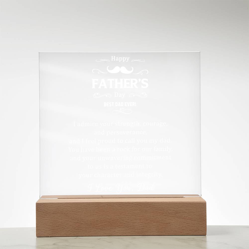 Best Dad Ever Happy Father's Day Acrylic Square Plaque