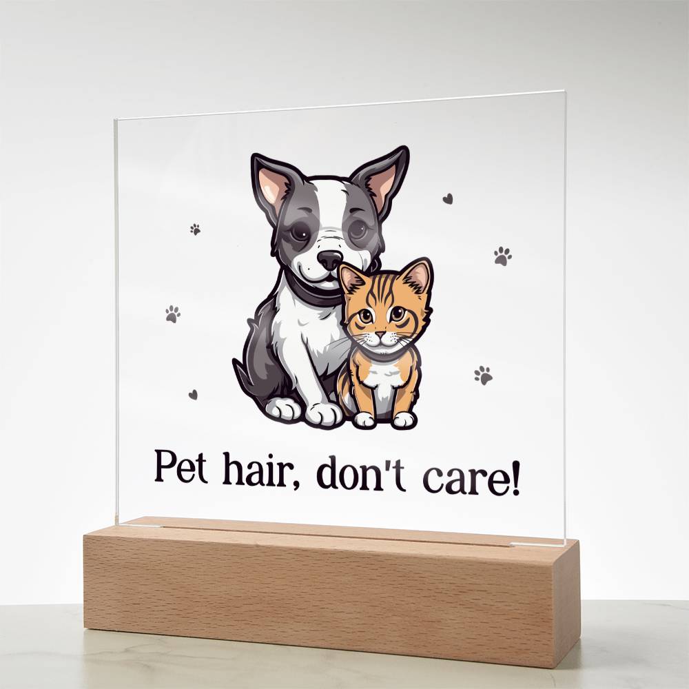Pet Hair Don't Care Acrylic Square Plaque
