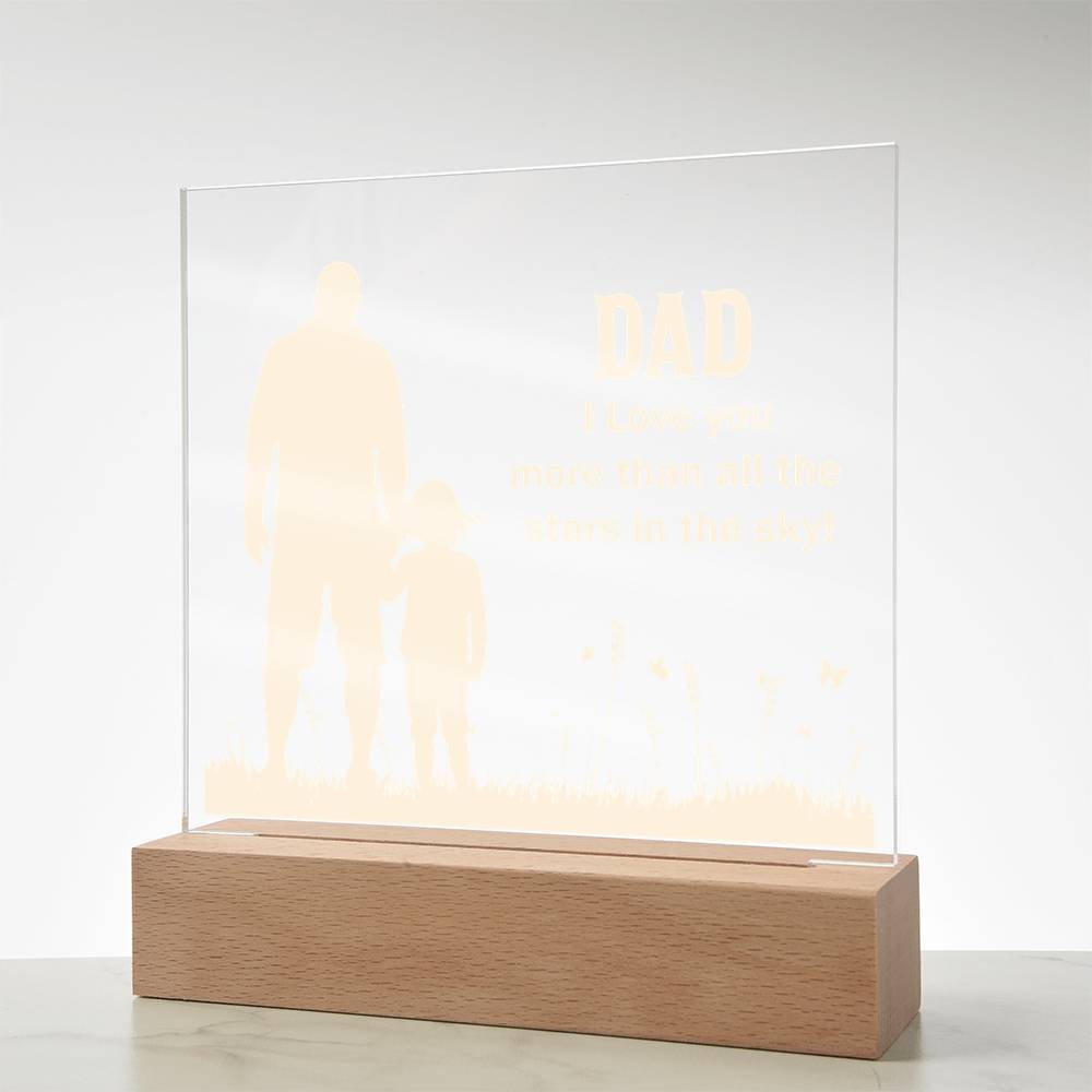 Dad I Love You More Than All the Stars in the Sky Acrylic Square Plaque