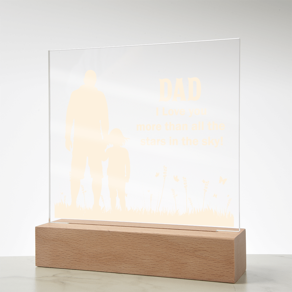 Best Dad Ever Strength and Courage Acrylic Square Plaque
