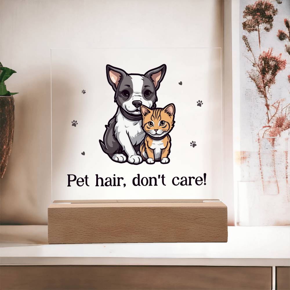 Pet Hair Don't Care Acrylic Square Plaque