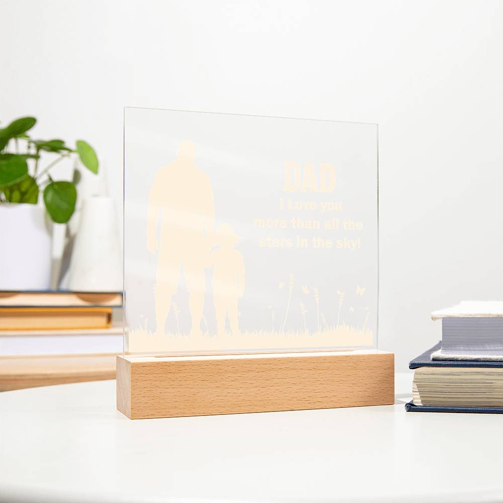 Dad I Love You More Than All the Stars in the Sky Acrylic Square Plaque