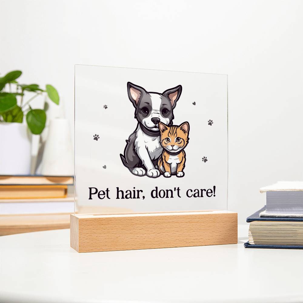 Pet Hair Don't Care Acrylic Square Plaque
