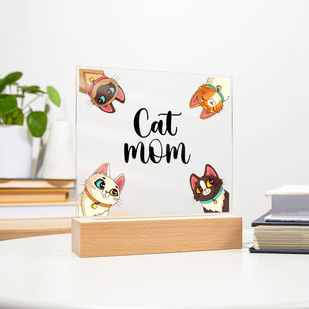 Cat Mum Acrylic Square Plaque