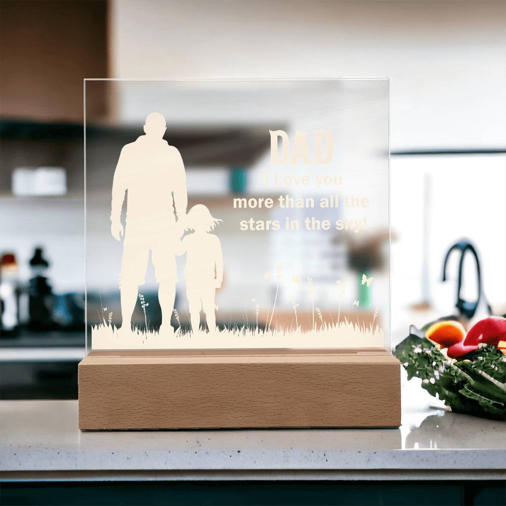 Dad I Love You More Than All the Stars in the Sky Acrylic Square Plaque