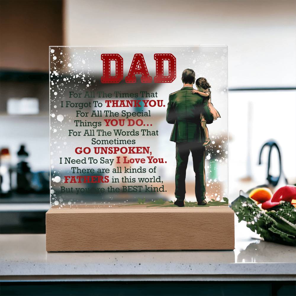 Dad Thank You for All You Do Acrylic Square Plaque