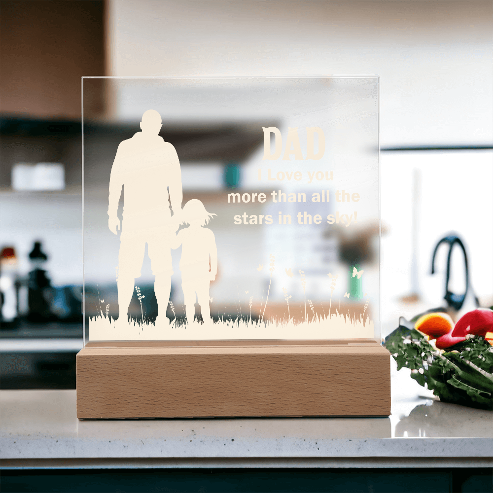 Best Dad Ever Strength and Courage Acrylic Square Plaque