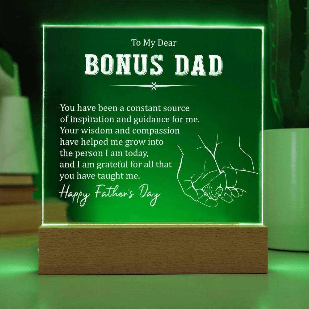 Bonus Dad Thank You for Your Guidance Acrylic Square Plaque