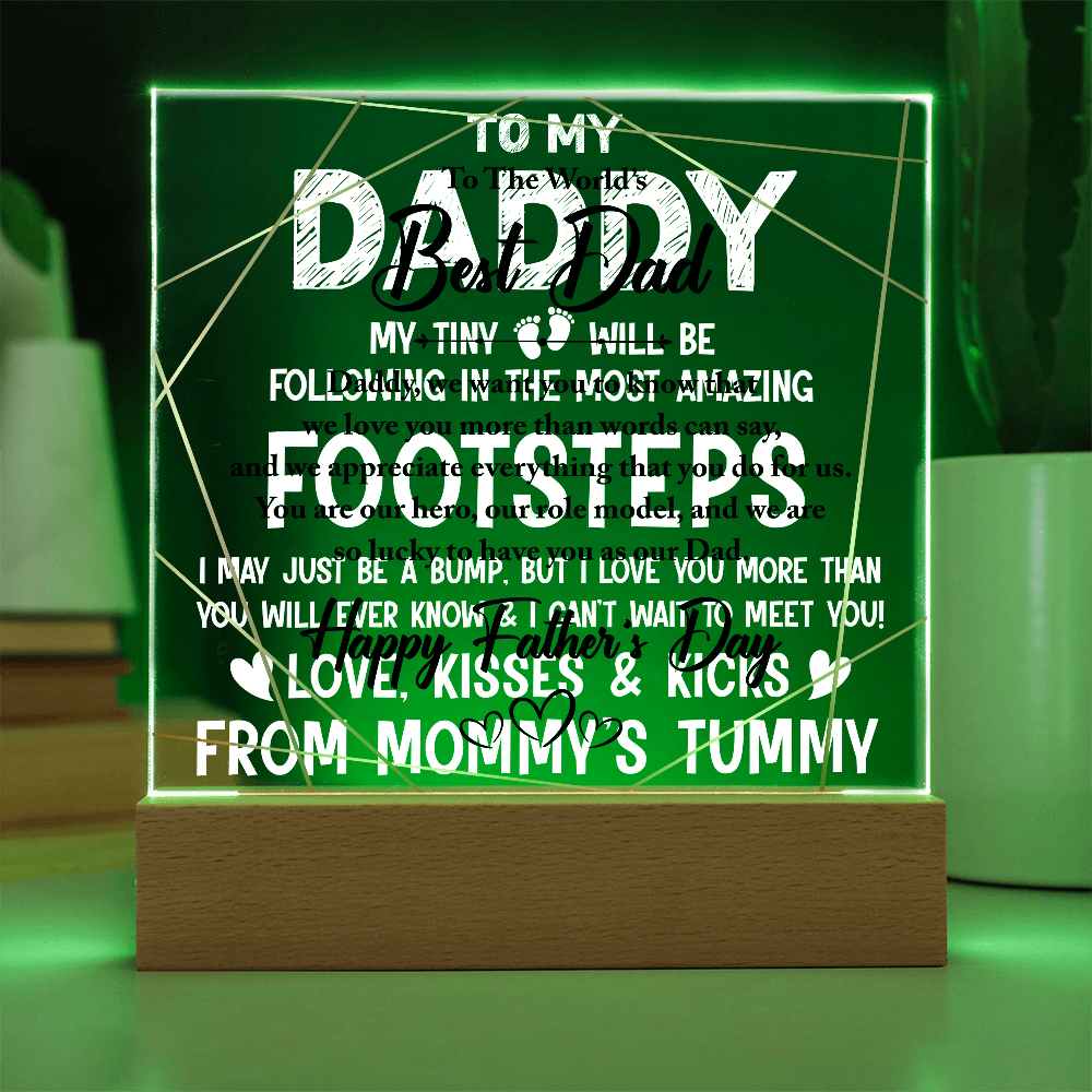 World's Best Dad Happy Father's Day Acrylic Square Plaque