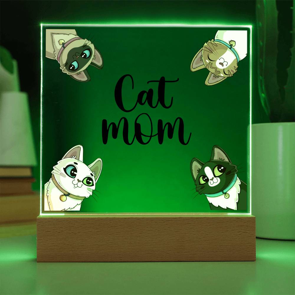 Cat Mum Acrylic Square Plaque