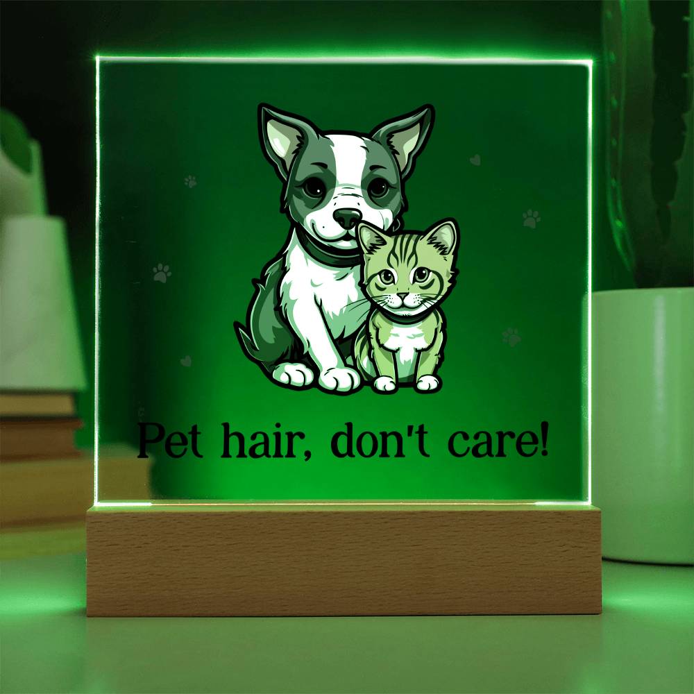 Pet Hair Don't Care Acrylic Square Plaque