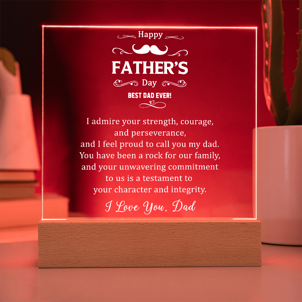 Best Dad Ever Happy Father's Day Acrylic Square Plaque