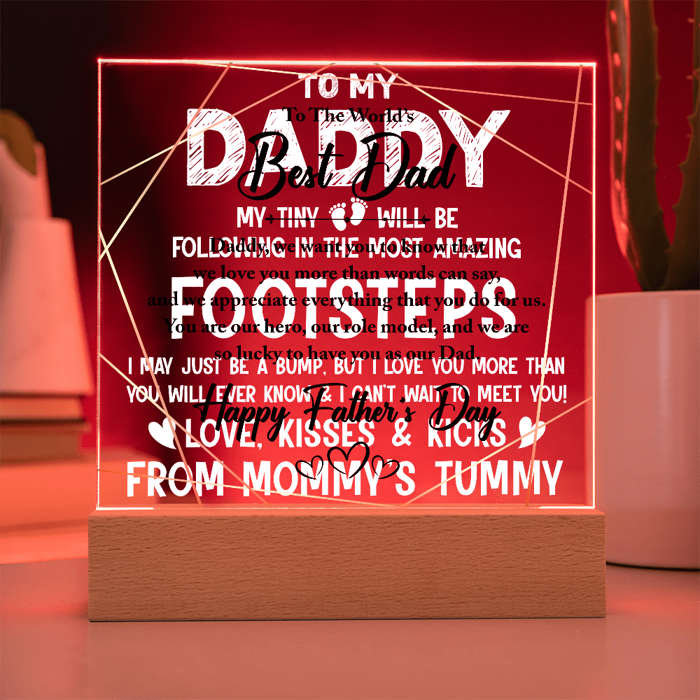 World's Best Dad Happy Father's Day Acrylic Square Plaque