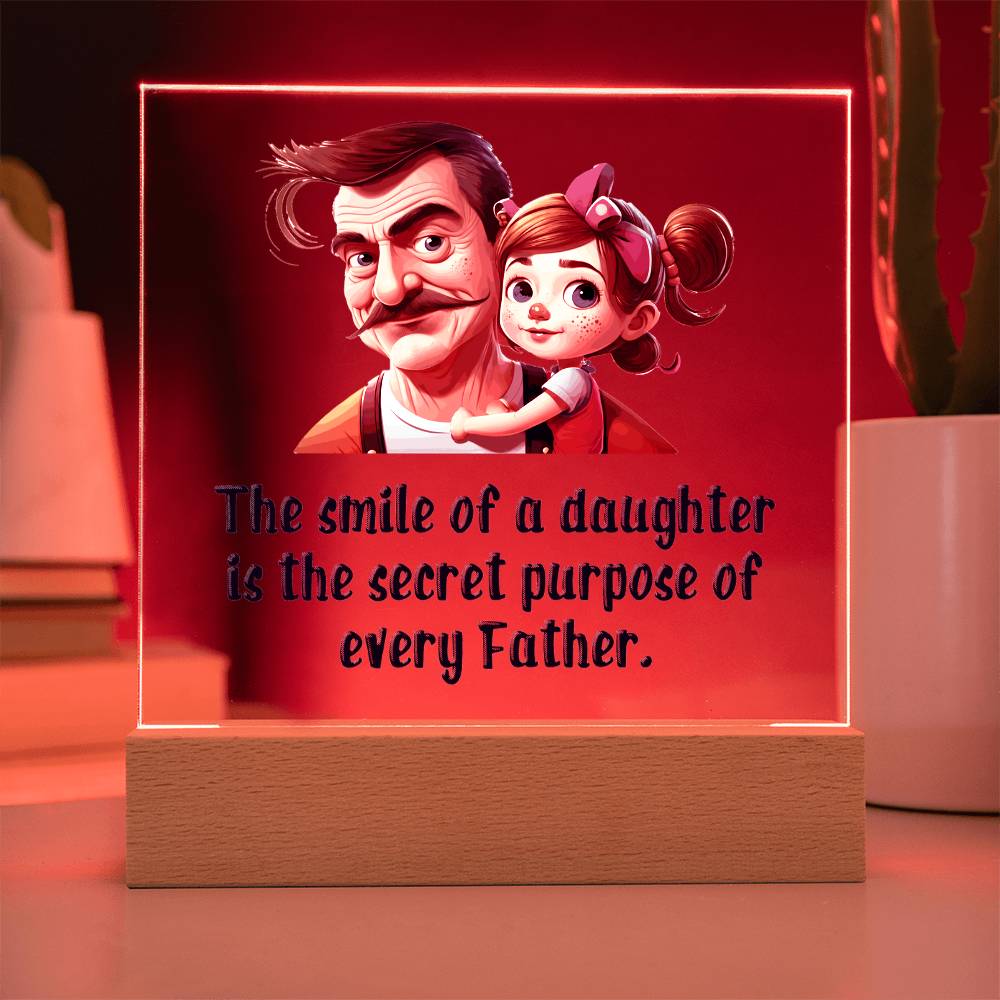 The Smile of a Daughter Father Acrylic Square Plaque