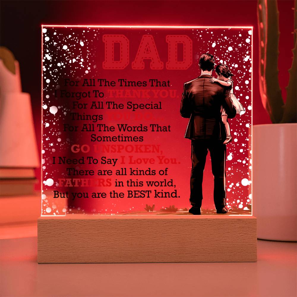 Dad Thank You for All You Do Acrylic Square Plaque