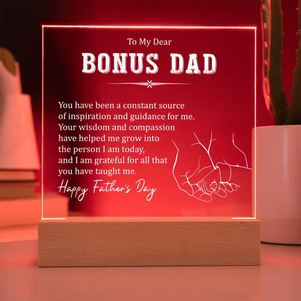 Bonus Dad Thank You for Your Guidance Acrylic Square Plaque