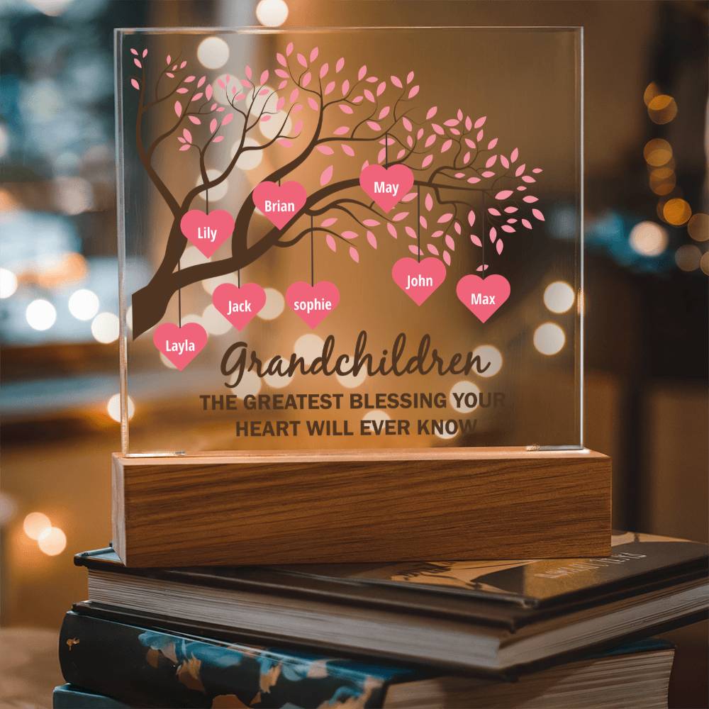 Grandchildren Greatest Blessing Personalised Acrylic Square Plaque