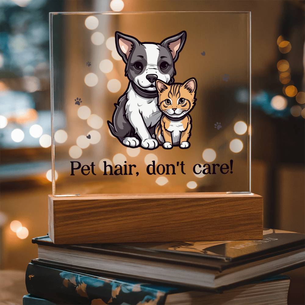 Pet Hair Don't Care Acrylic Square Plaque