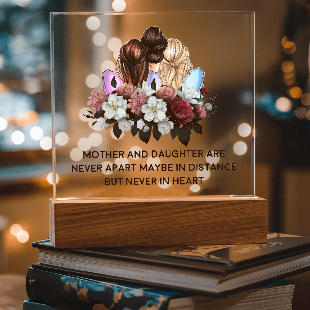 Mother and Daughter Never Apart Acrylic Square Plaque