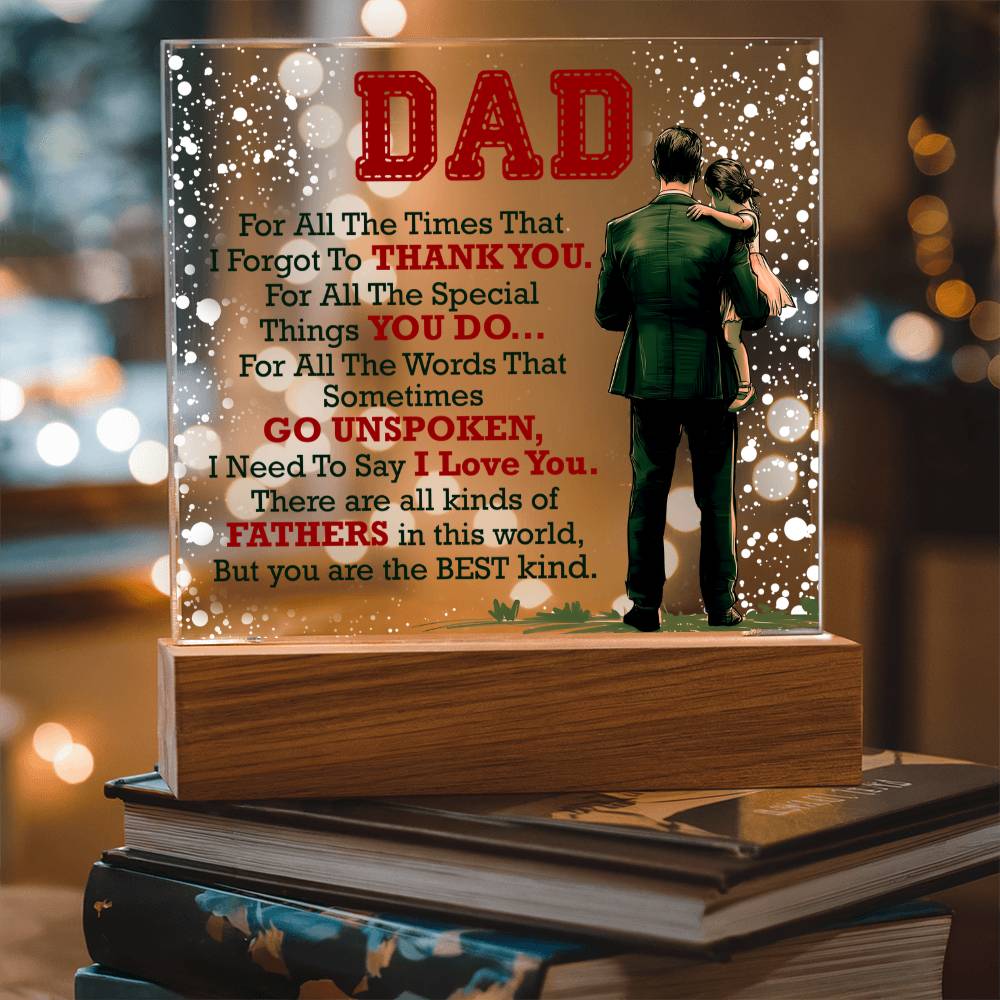 Dad Thank You for All You Do Acrylic Square Plaque