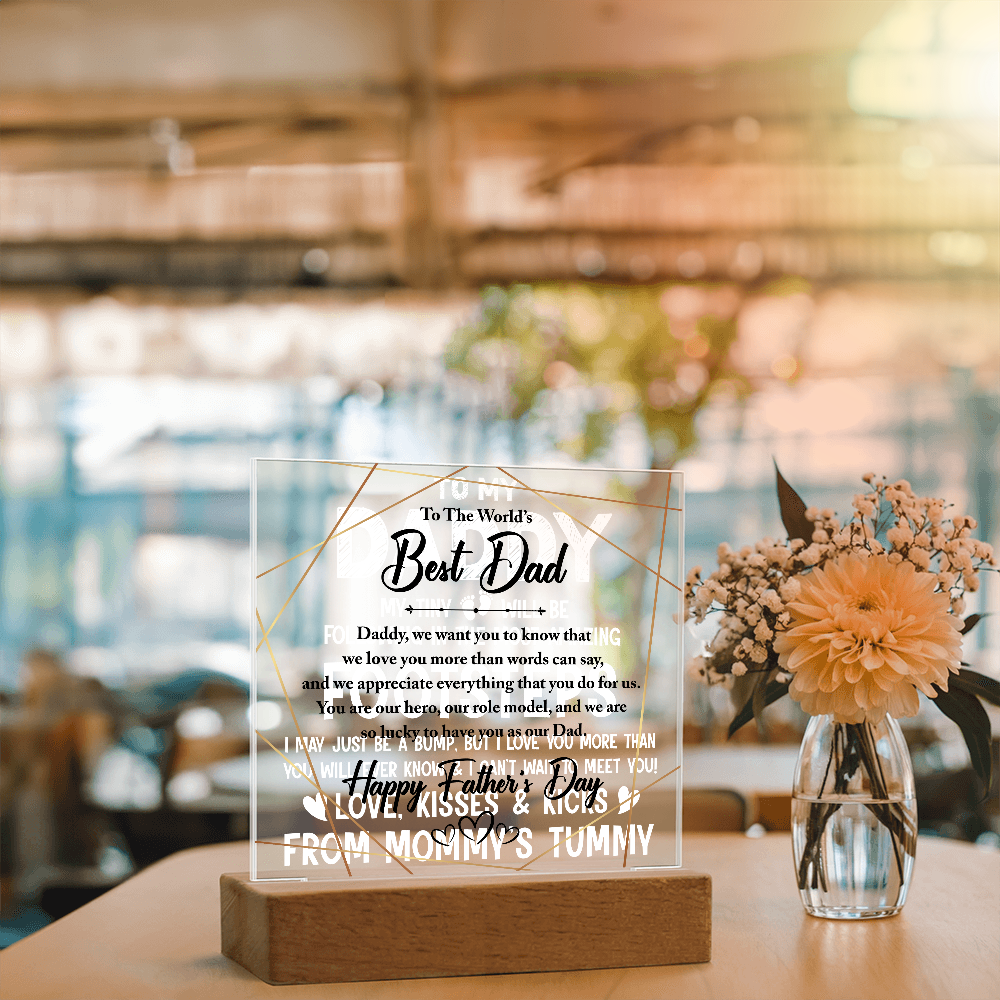 World's Best Dad Happy Father's Day Acrylic Square Plaque