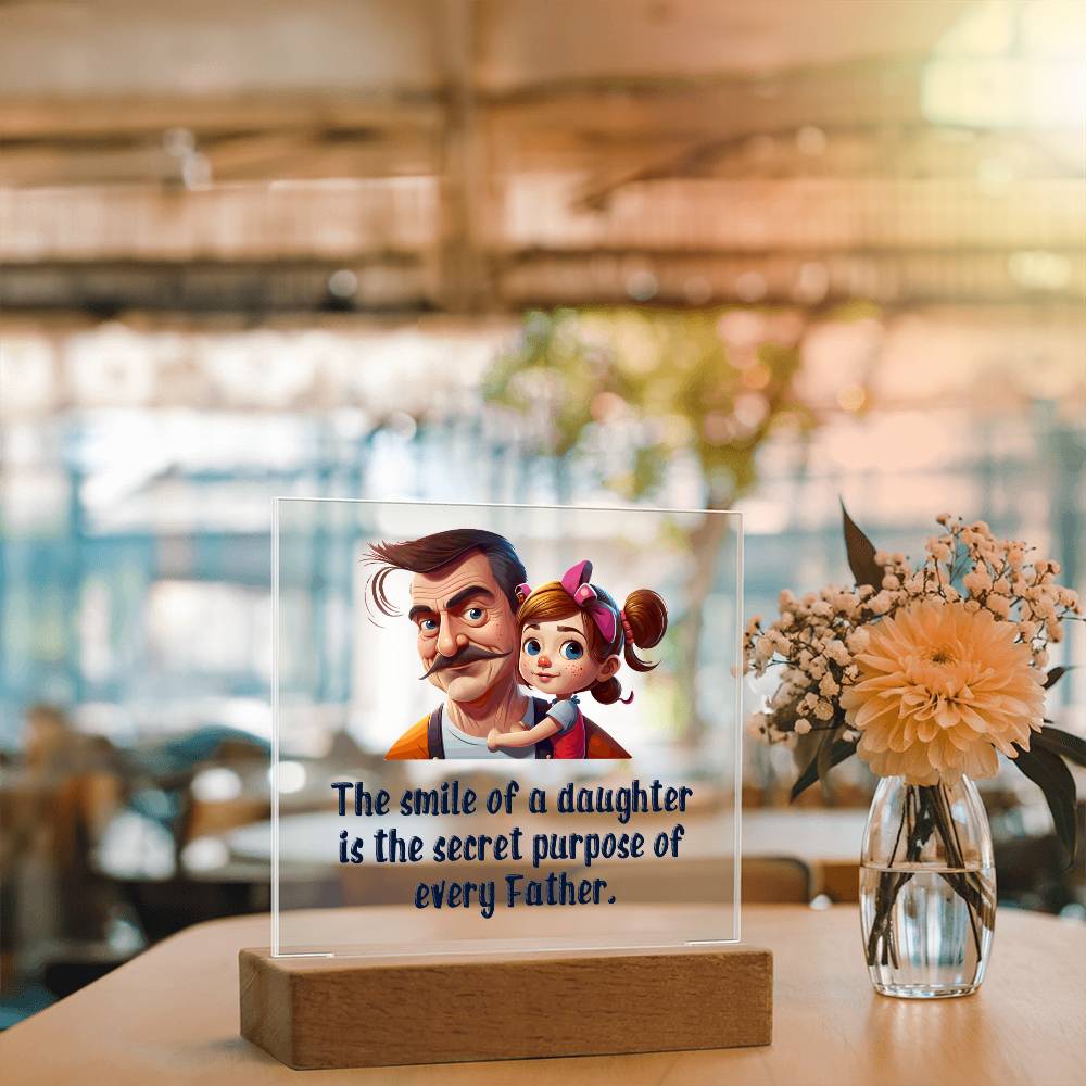 The Smile of a Daughter Father Acrylic Square Plaque