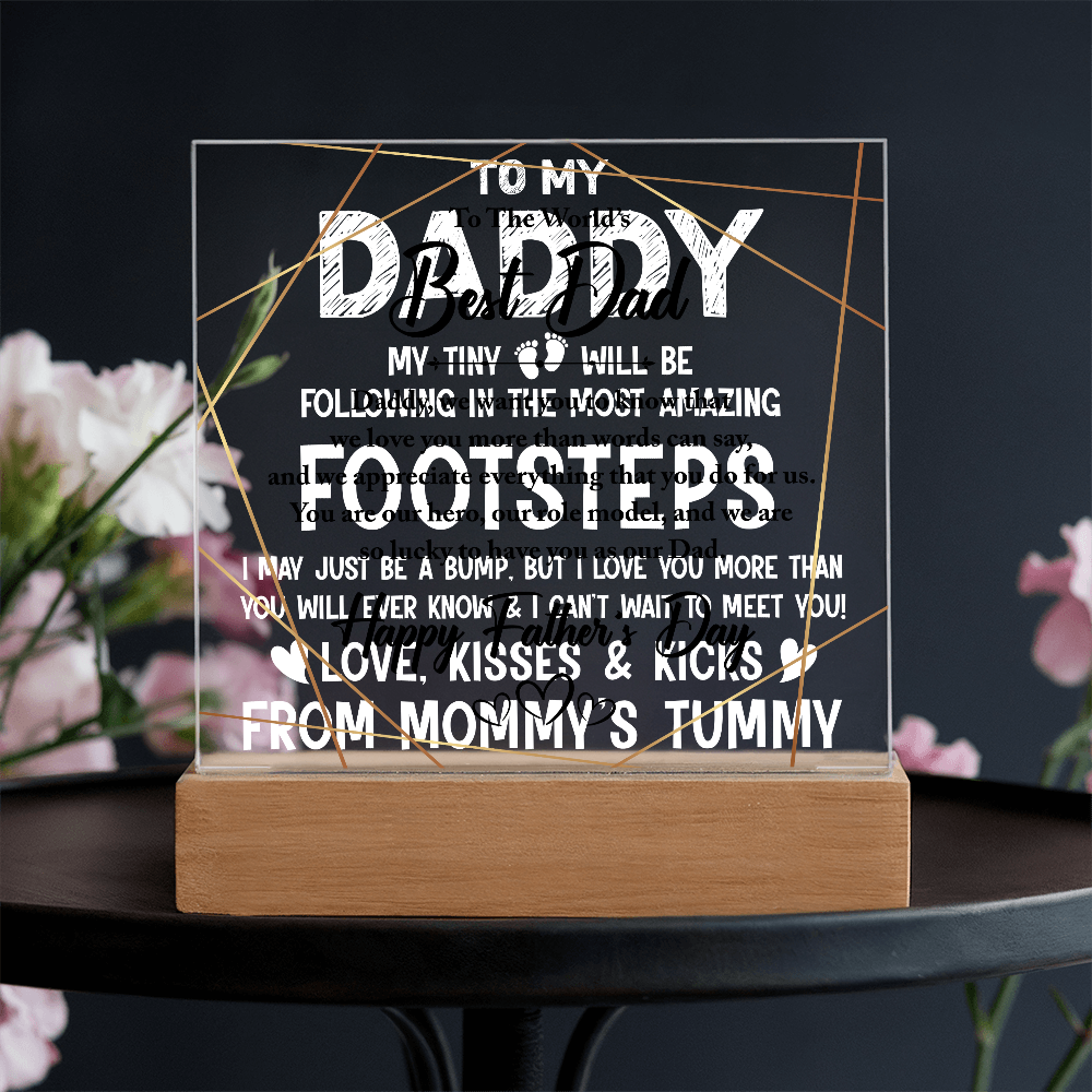 World's Best Dad Happy Father's Day Acrylic Square Plaque