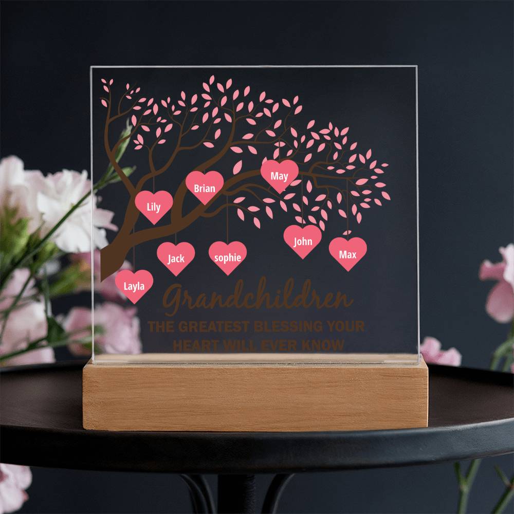Grandchildren Greatest Blessing Personalised Acrylic Square Plaque