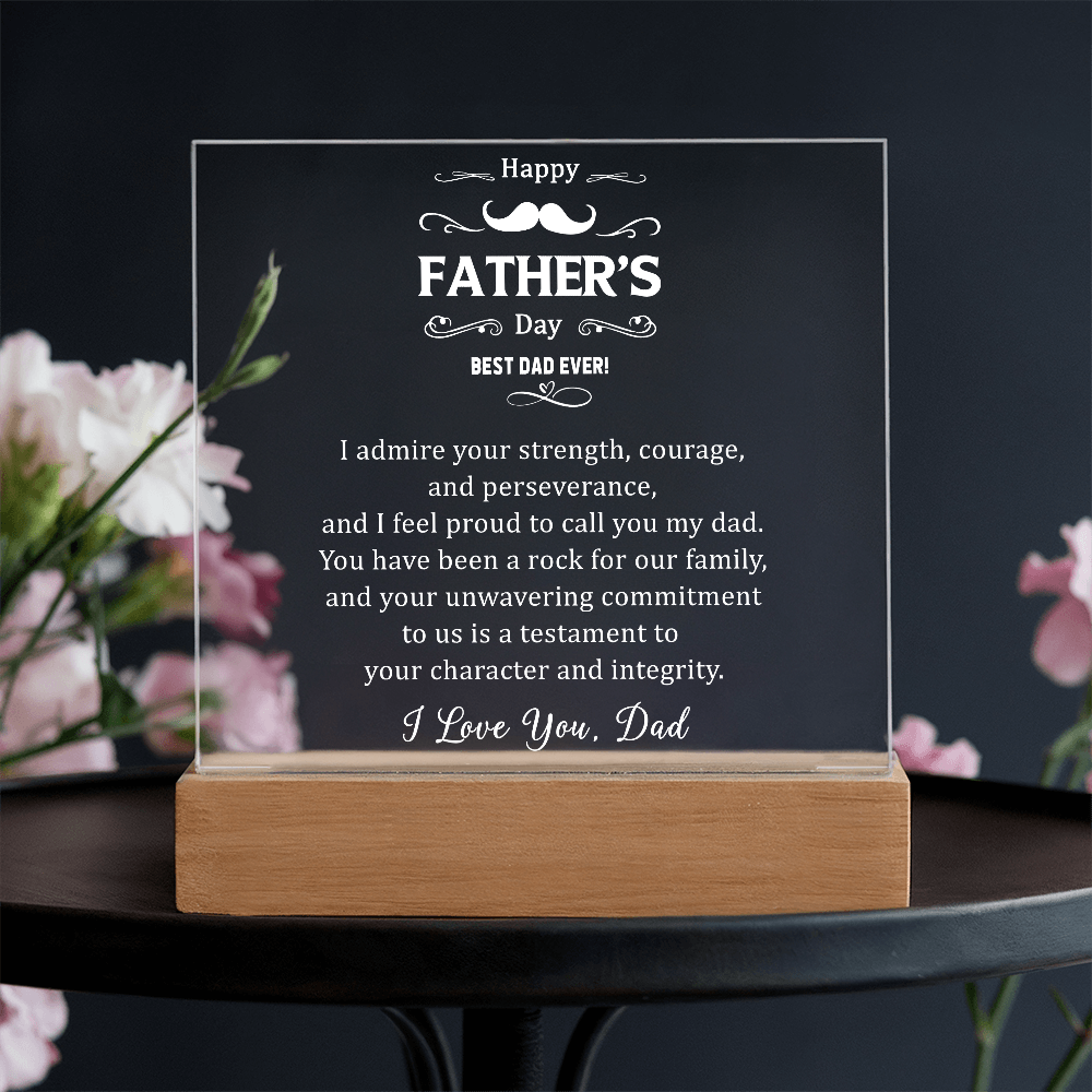 Best Dad Ever Happy Father's Day Acrylic Square Plaque