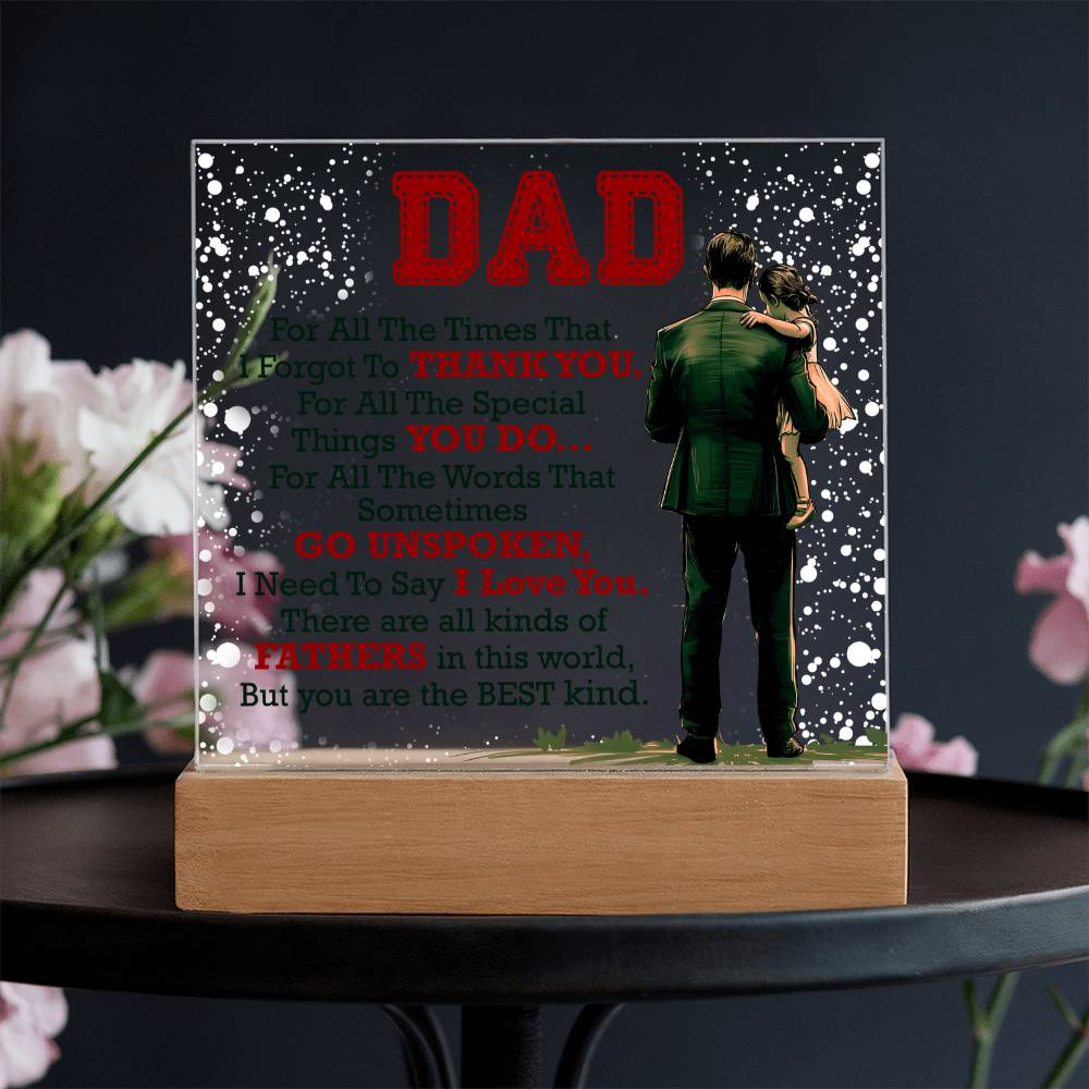 Dad Thank You for All You Do Acrylic Square Plaque
