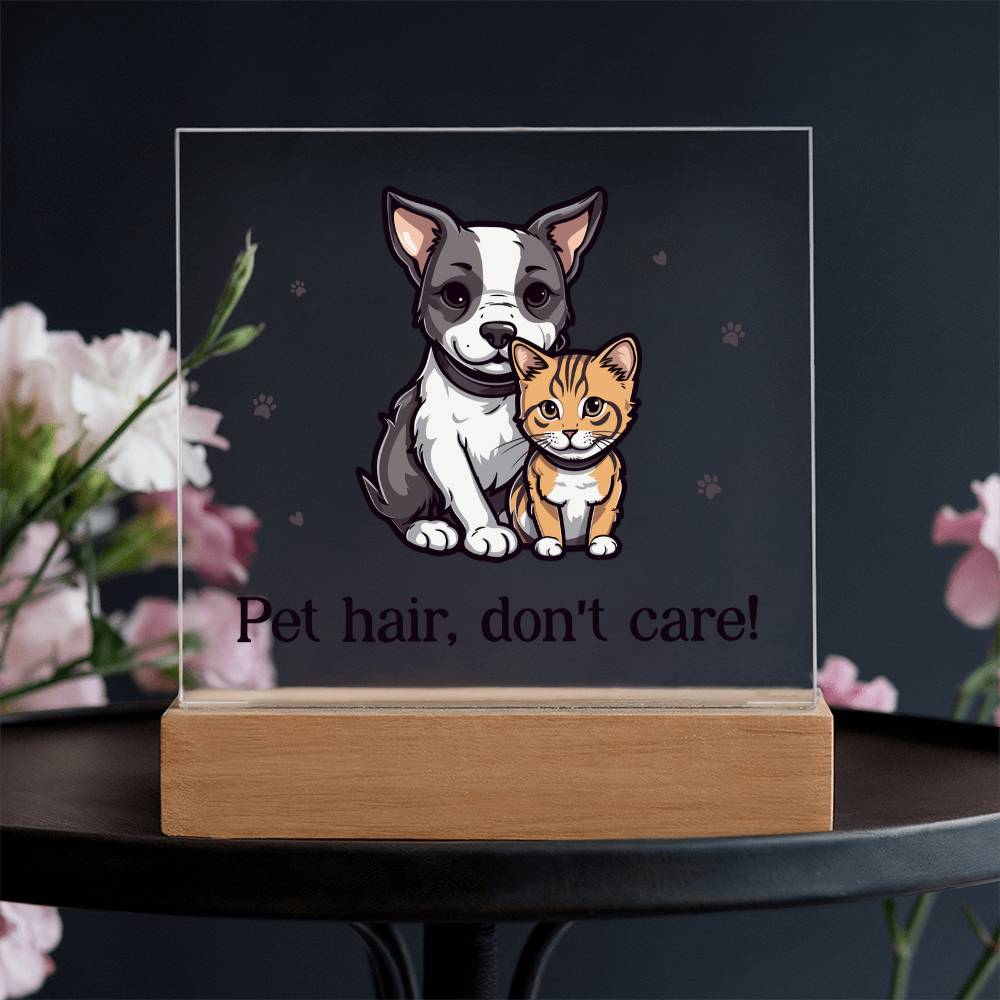 Pet Hair Don't Care Acrylic Square Plaque