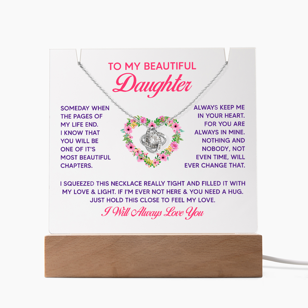 Keepsake Acrylic & Love Knot Necklace