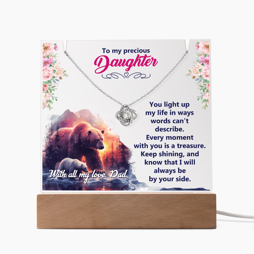Keepsake Acrylic & Love Knot Necklace