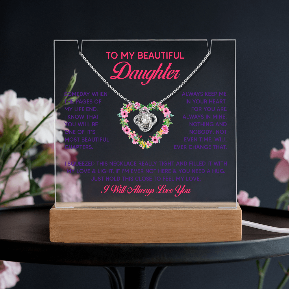 Keepsake Acrylic & Love Knot Necklace