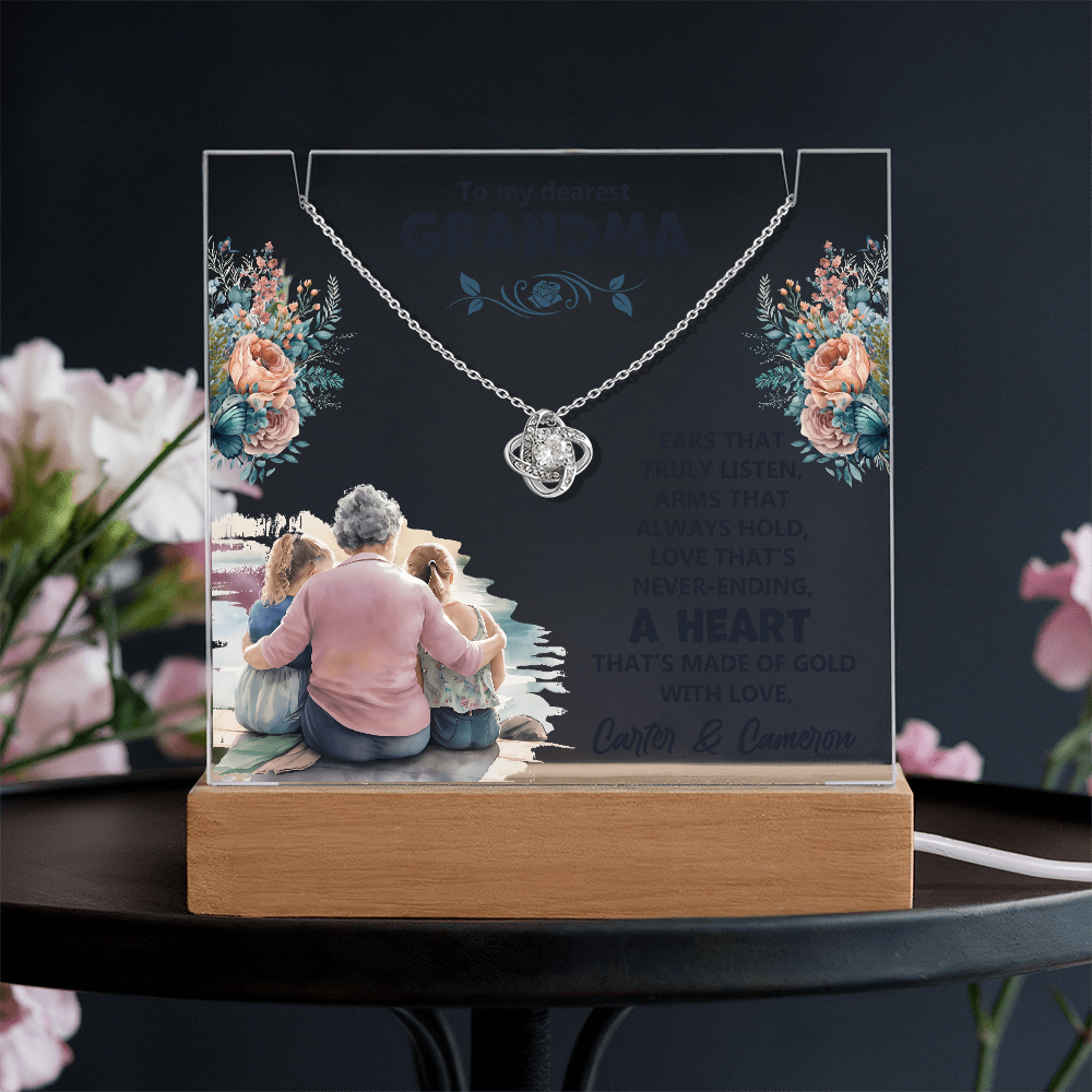 Keepsake Acrylic & Love Knot Necklace