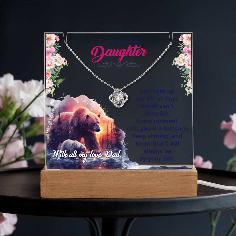 Keepsake Acrylic & Love Knot Necklace