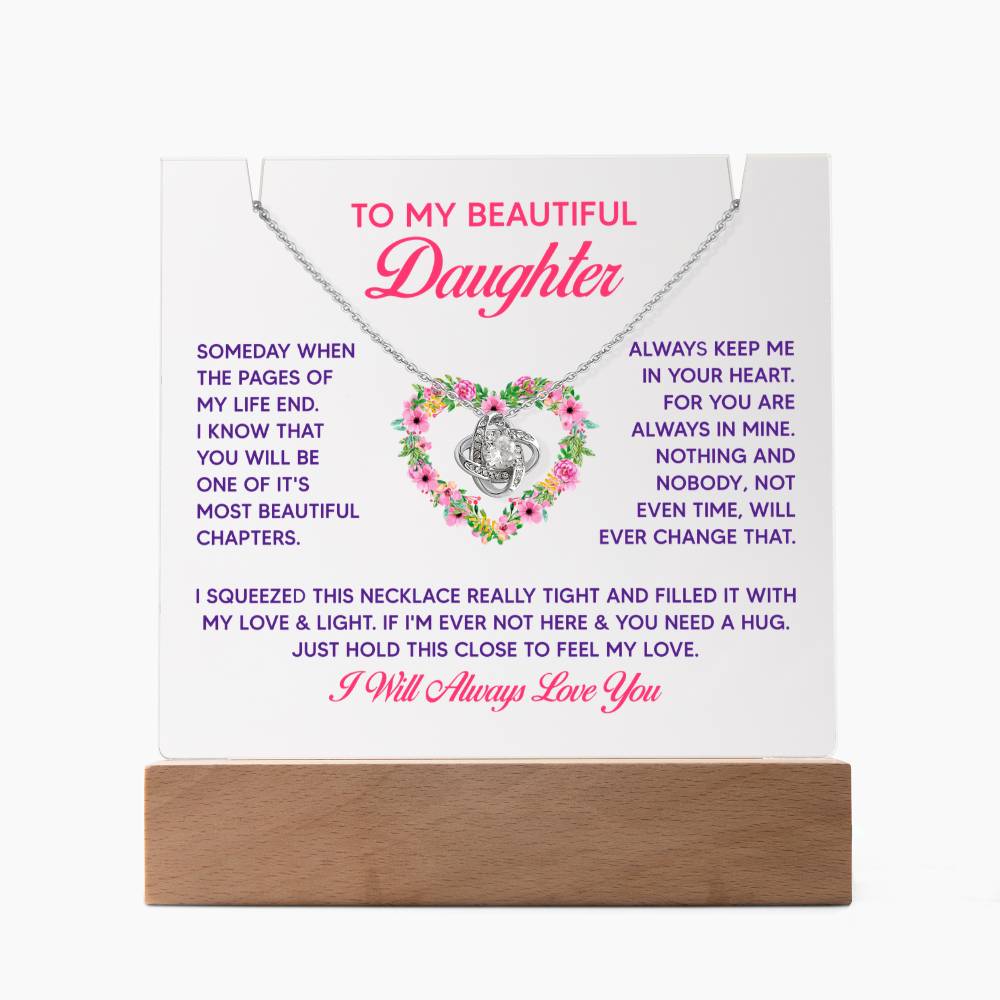 Keepsake Acrylic & Love Knot Necklace