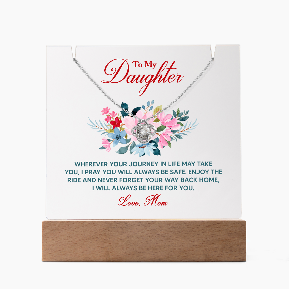 Keepsake Acrylic & Love Knot Necklace