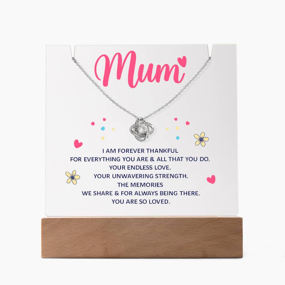 Keepsake Acrylic & Love Knot Necklace