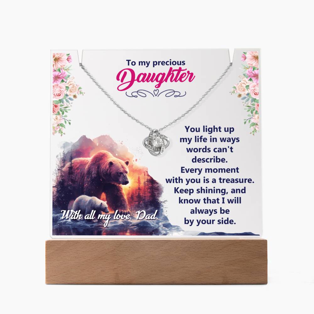 Keepsake Acrylic & Love Knot Necklace