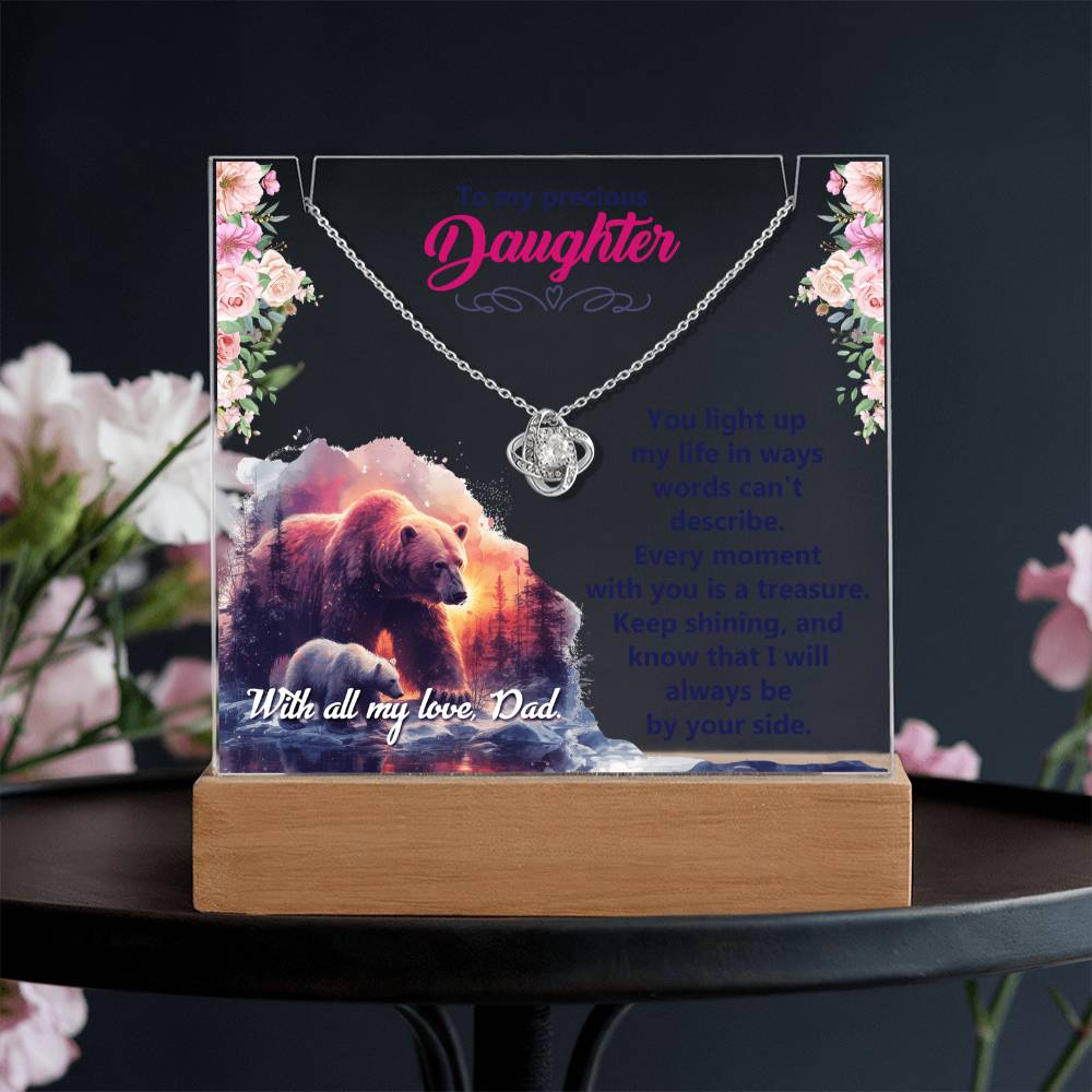 Keepsake Acrylic & Love Knot Necklace