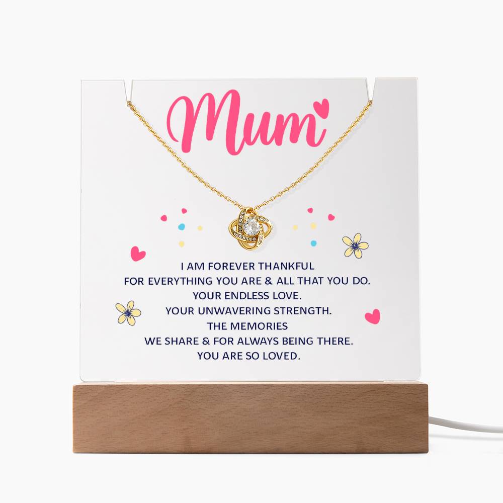 Keepsake Acrylic & Love Knot Necklace