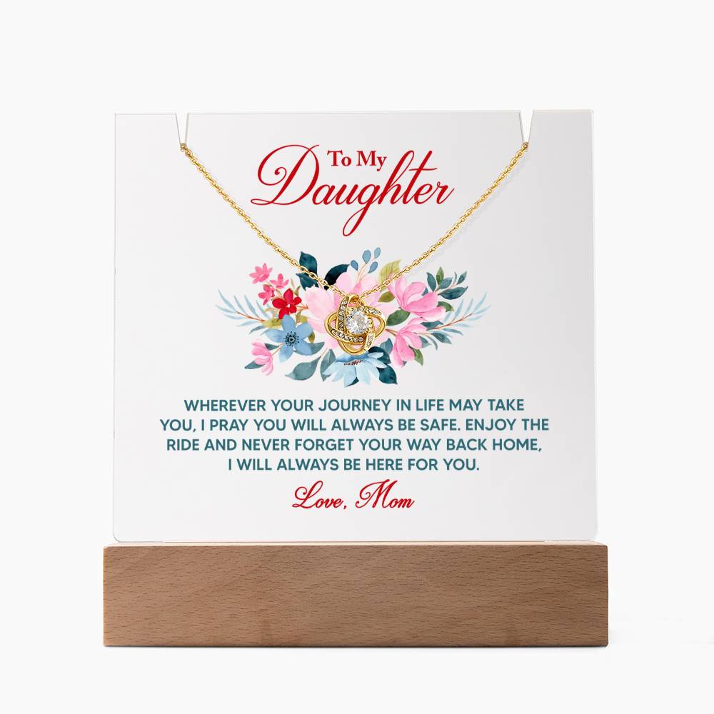 Keepsake Acrylic & Love Knot Necklace