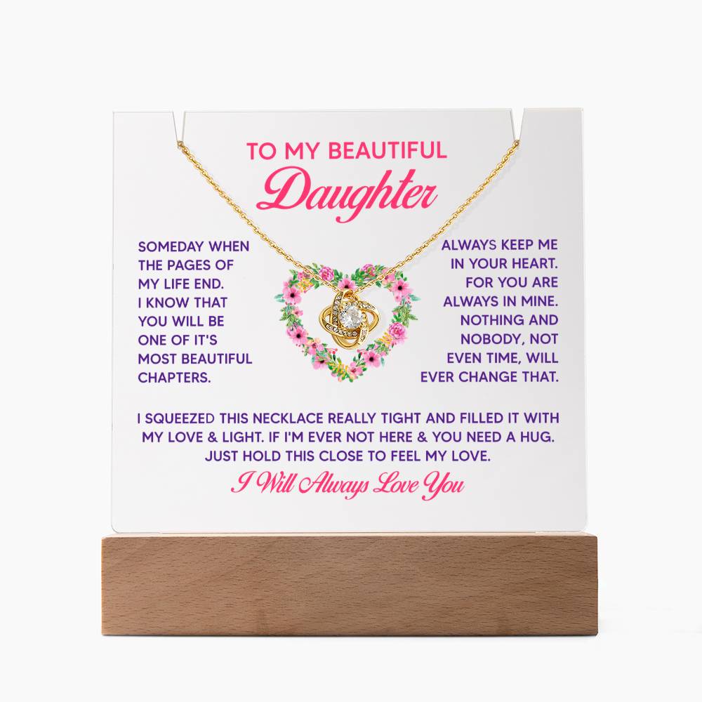 Keepsake Acrylic & Love Knot Necklace