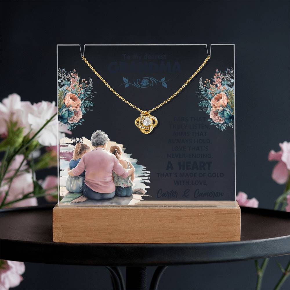 Keepsake Acrylic & Love Knot Necklace