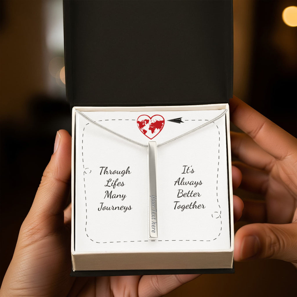Always Better Together 4-Sided Engraved Stick Necklace