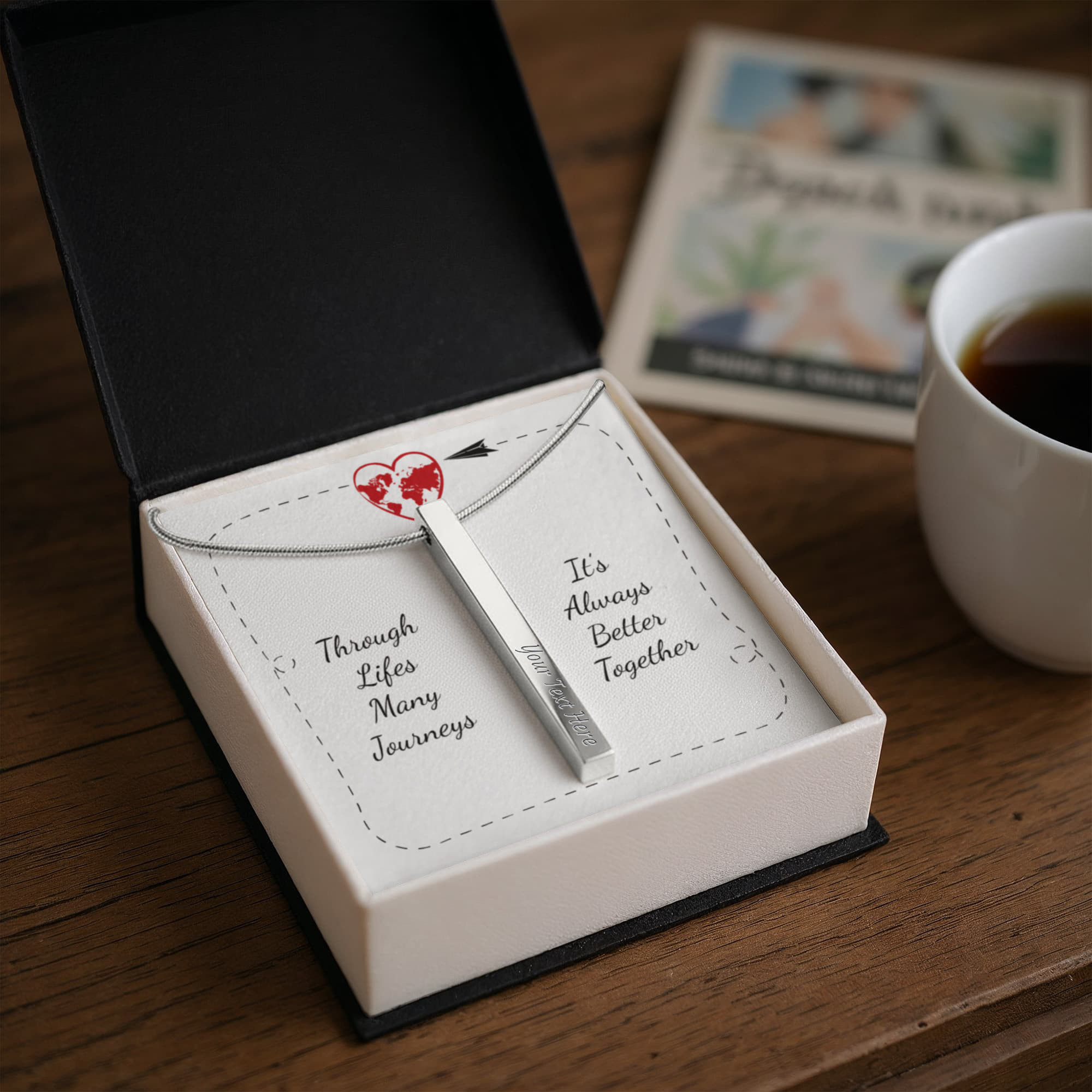 Always Better Together 4-Sided Engraved Stick Necklace