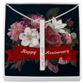 Happy Anniversary 4-Sided Engraved Stick Necklace