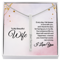 To My Beautiful Wife I Love You 4-Sided Engraved Stick Necklace