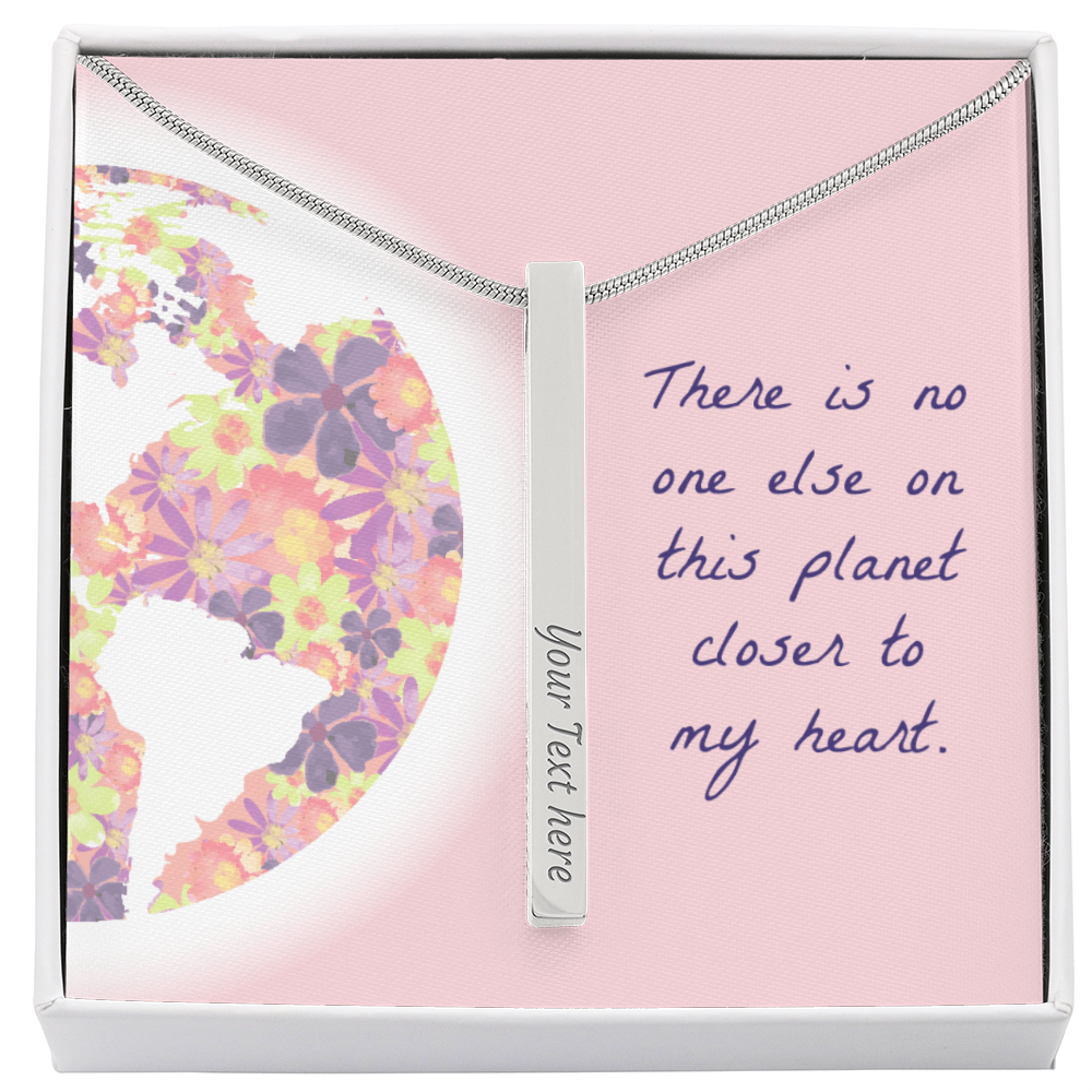 Closer to My Heart 4-Sided Engraved Stick Necklace